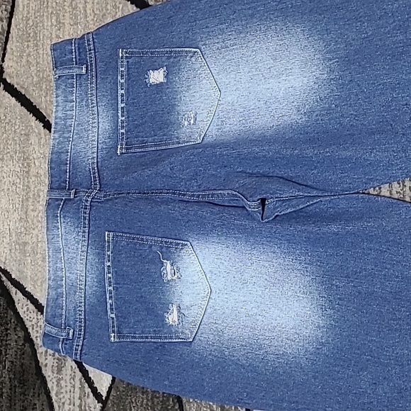 WOMEN'S PATCHED OMBRE PINK LEOPARD PRINT DISTRESSED HIGH-WAISTED DENIM JEAN XL - Picture 12 of 15